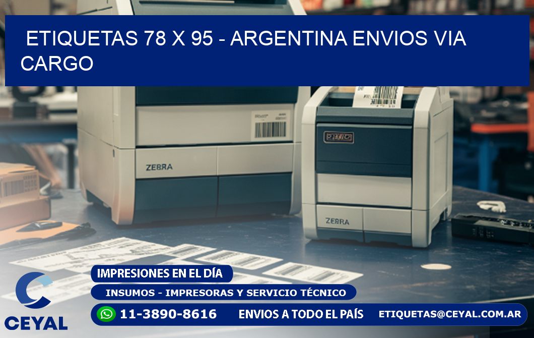 ETIQUETAS 78 x 95 - ARGENTINA ENVIOS VIA CARGO