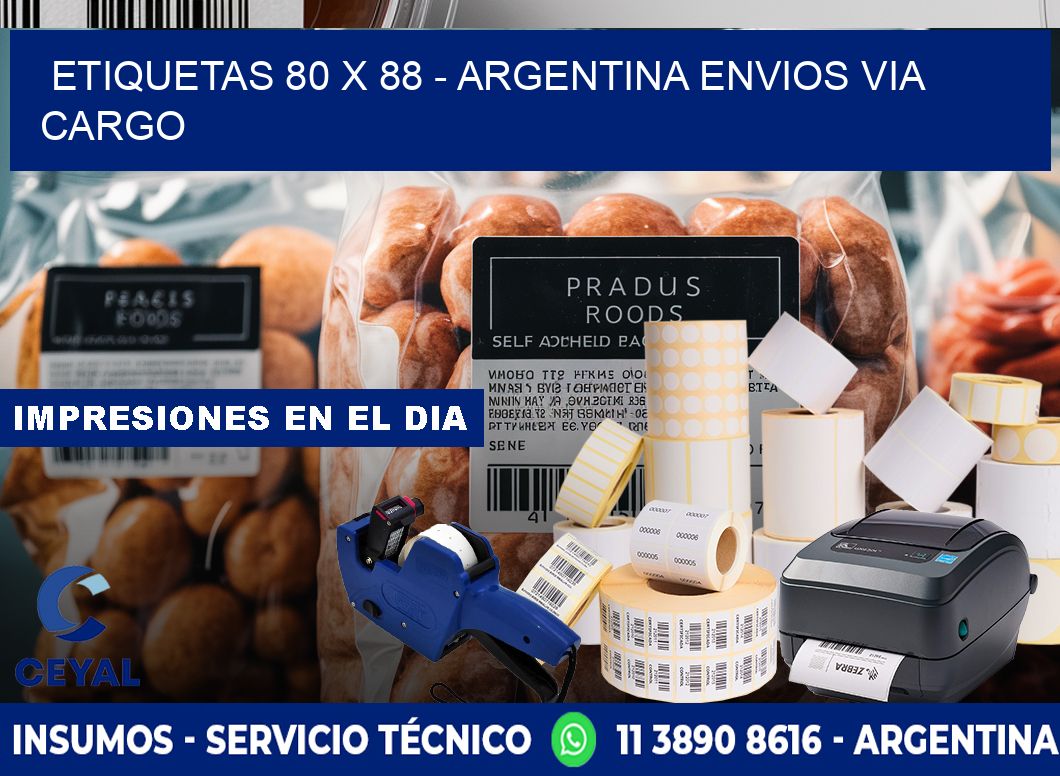 ETIQUETAS 80 x 88 - ARGENTINA ENVIOS VIA CARGO