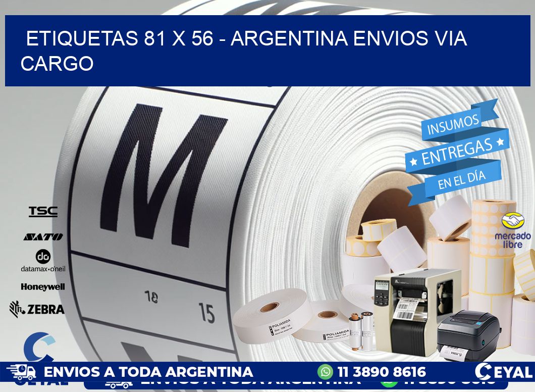 ETIQUETAS 81 x 56 - ARGENTINA ENVIOS VIA CARGO