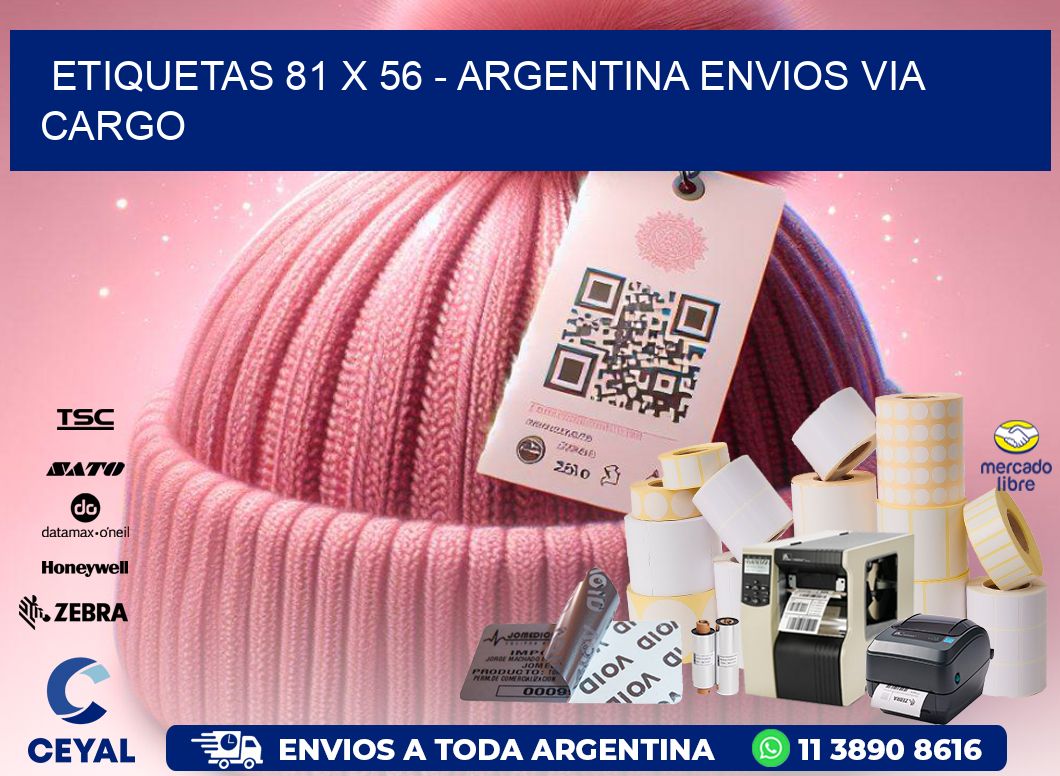 ETIQUETAS 81 x 56 - ARGENTINA ENVIOS VIA CARGO