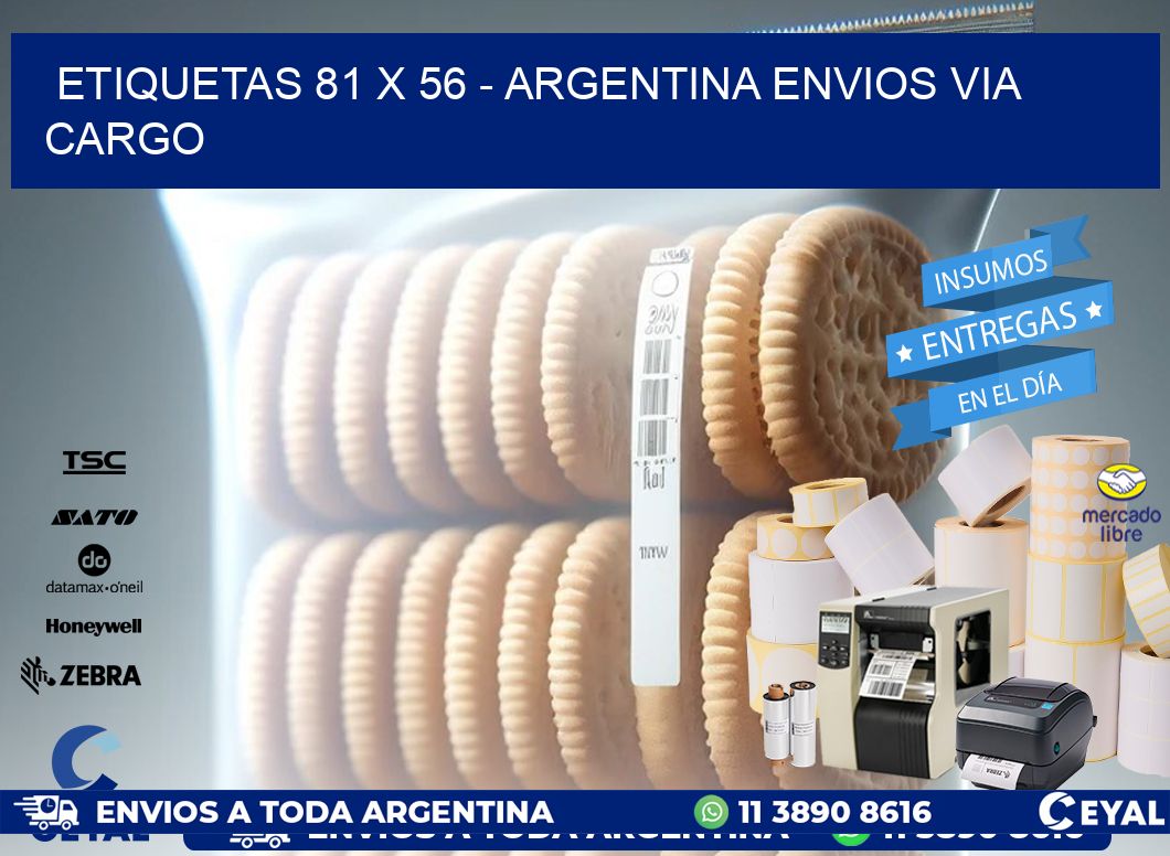 ETIQUETAS 81 x 56 - ARGENTINA ENVIOS VIA CARGO