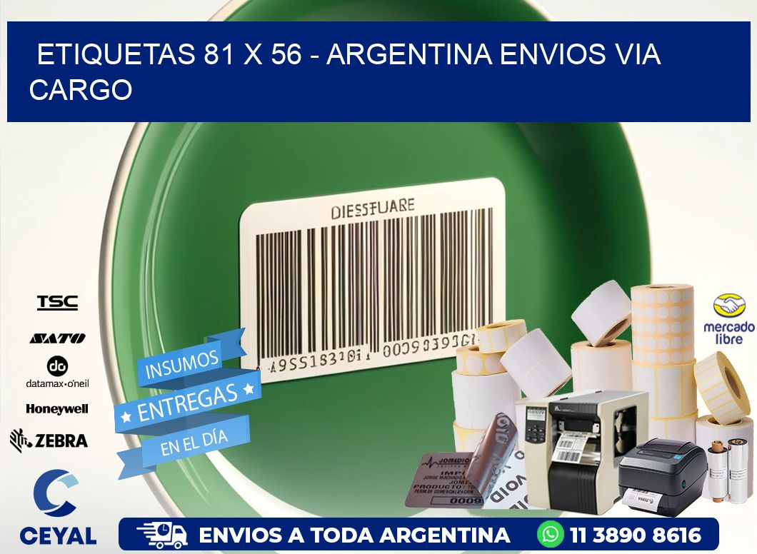 ETIQUETAS 81 x 56 - ARGENTINA ENVIOS VIA CARGO