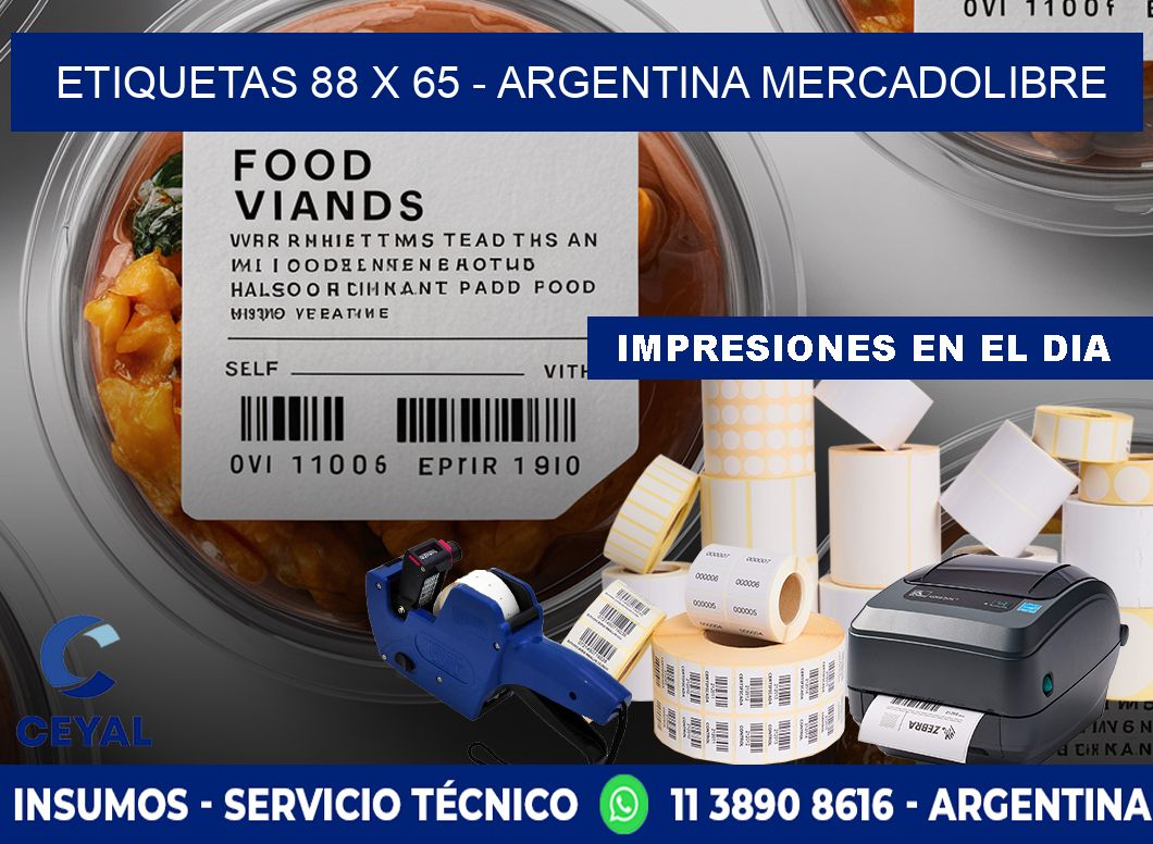 ETIQUETAS 88 x 65 - ARGENTINA MERCADOLIBRE