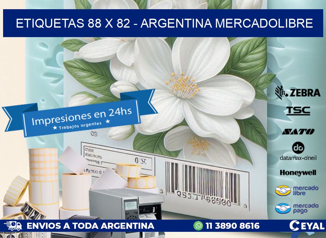 ETIQUETAS 88 x 82 - ARGENTINA MERCADOLIBRE