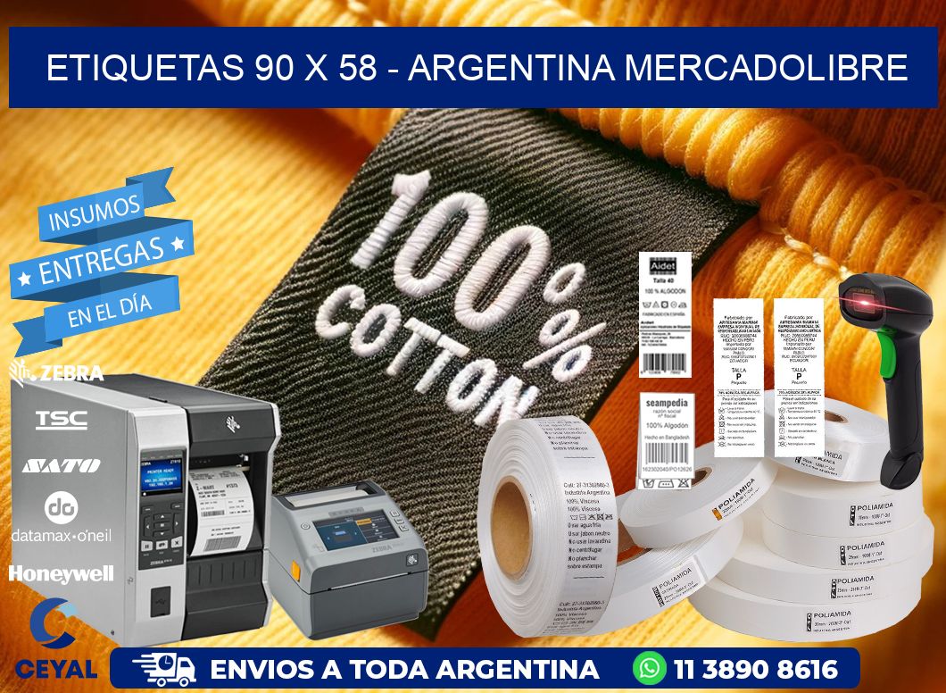 ETIQUETAS 90 x 58 - ARGENTINA MERCADOLIBRE