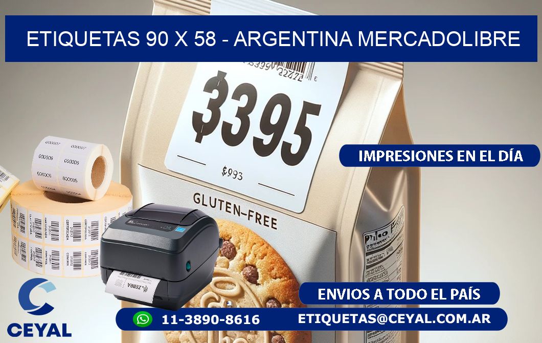 ETIQUETAS 90 x 58 - ARGENTINA MERCADOLIBRE