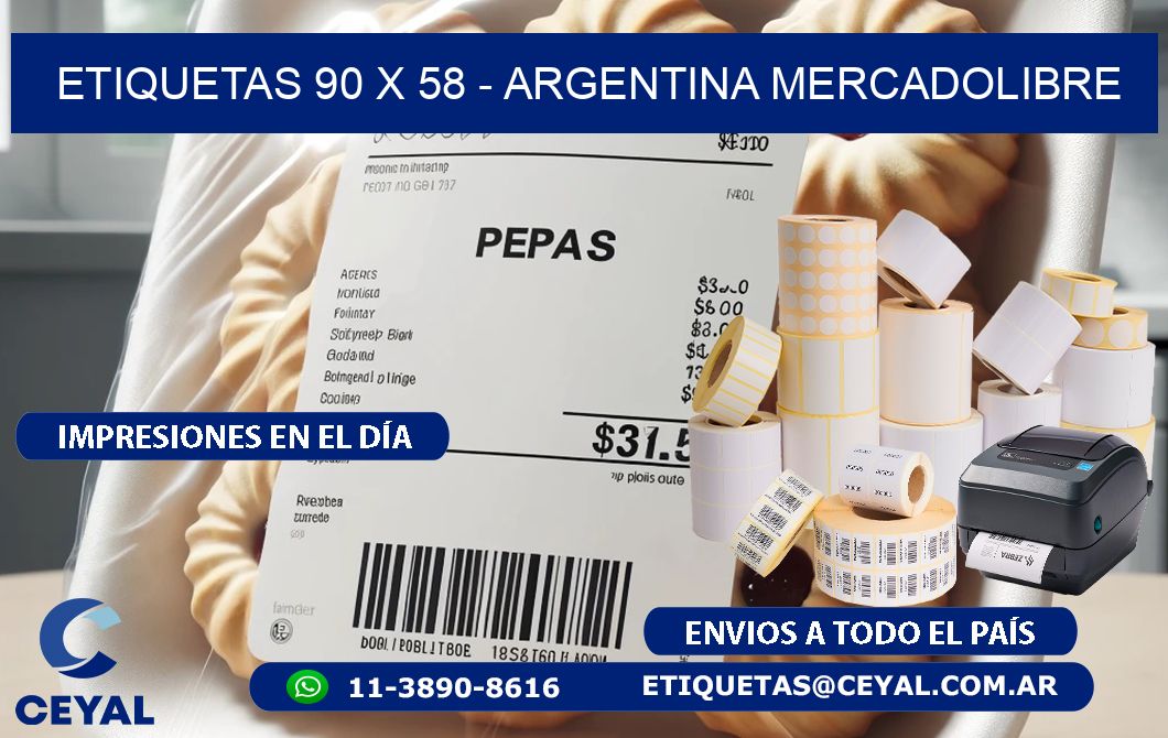 ETIQUETAS 90 x 58 - ARGENTINA MERCADOLIBRE