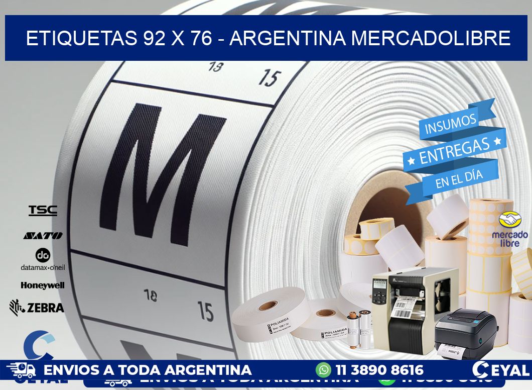 ETIQUETAS 92 x 76 - ARGENTINA MERCADOLIBRE