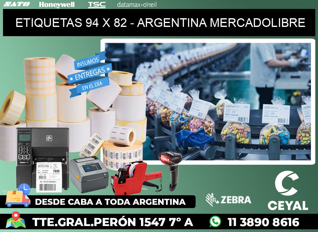 ETIQUETAS 94 x 82 - ARGENTINA MERCADOLIBRE