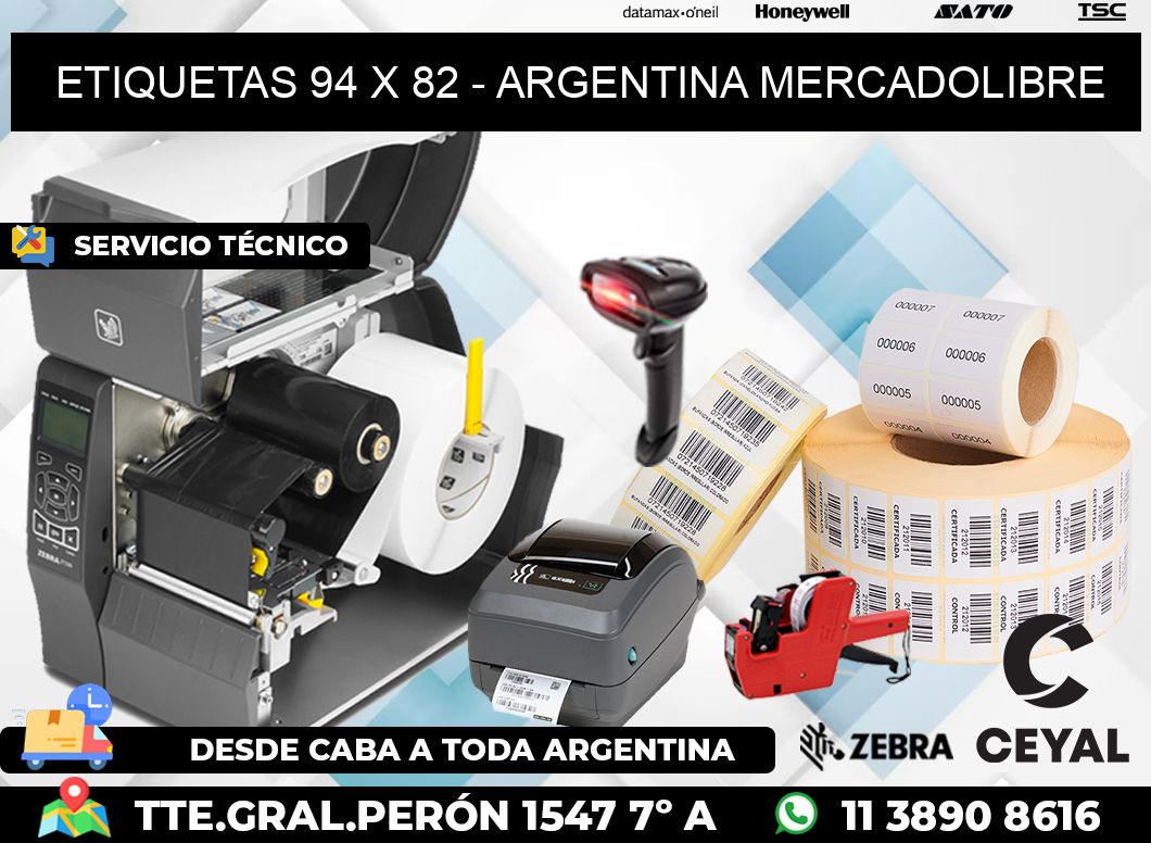 ETIQUETAS 94 x 82 - ARGENTINA MERCADOLIBRE