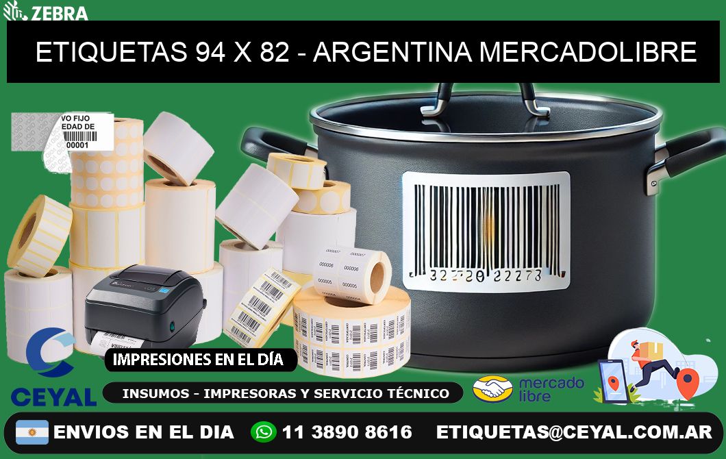 ETIQUETAS 94 x 82 - ARGENTINA MERCADOLIBRE