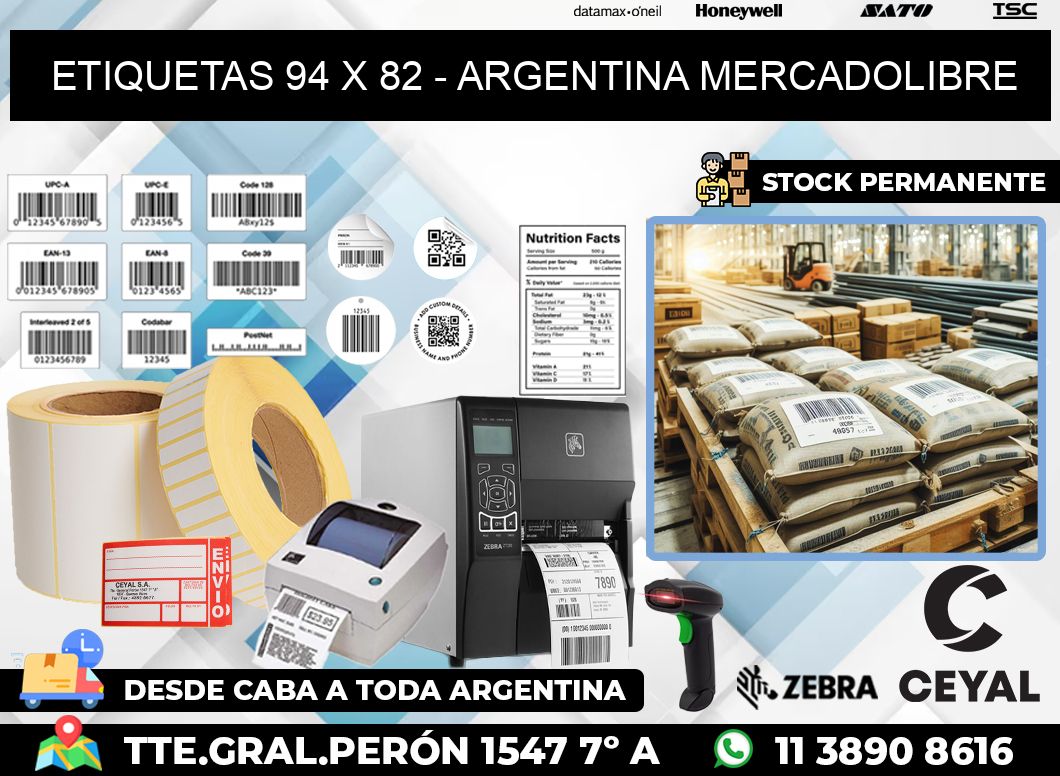 ETIQUETAS 94 x 82 – ARGENTINA MERCADOLIBRE