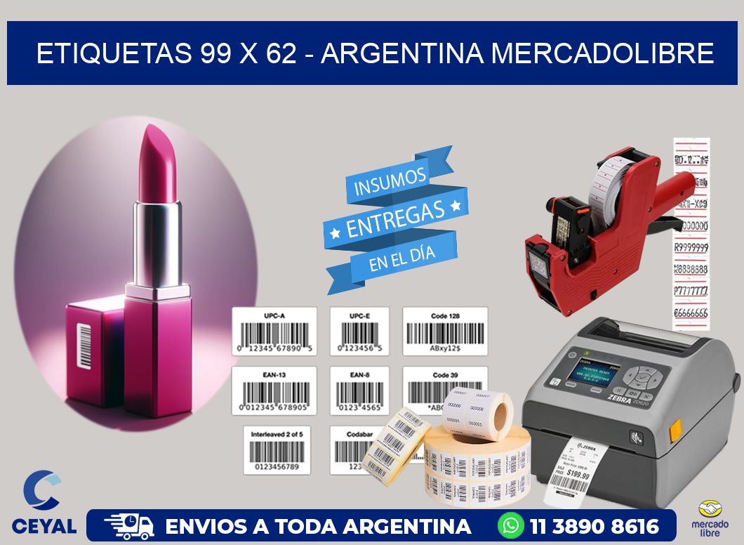 ETIQUETAS 99 x 62 - ARGENTINA MERCADOLIBRE