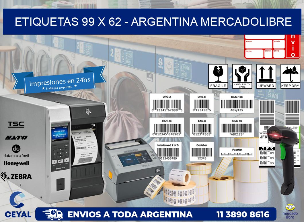 ETIQUETAS 99 x 62 - ARGENTINA MERCADOLIBRE