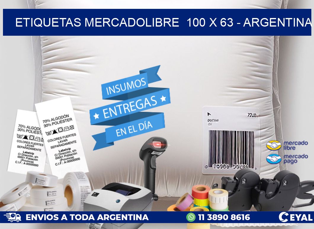 ETIQUETAS MERCADOLIBRE  100 x 63 – ARGENTINA