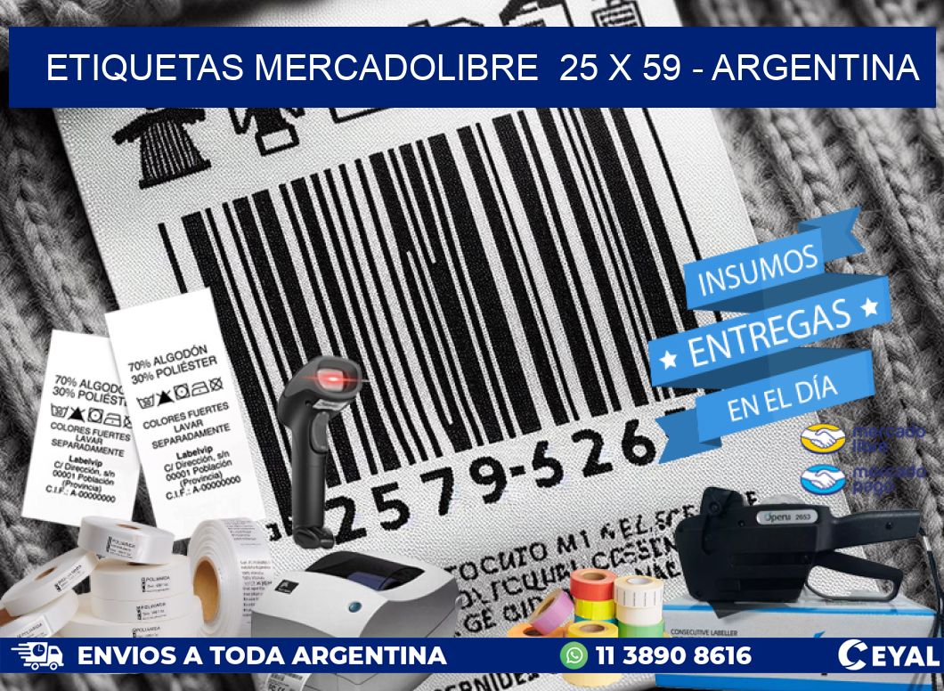 ETIQUETAS MERCADOLIBRE  25 x 59 – ARGENTINA