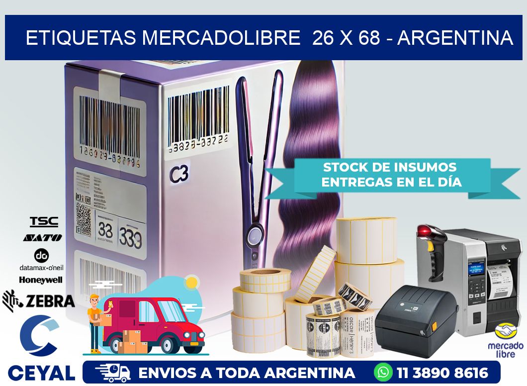 ETIQUETAS MERCADOLIBRE  26 x 68 – ARGENTINA