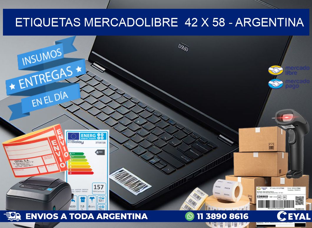 ETIQUETAS MERCADOLIBRE  42 x 58 - ARGENTINA