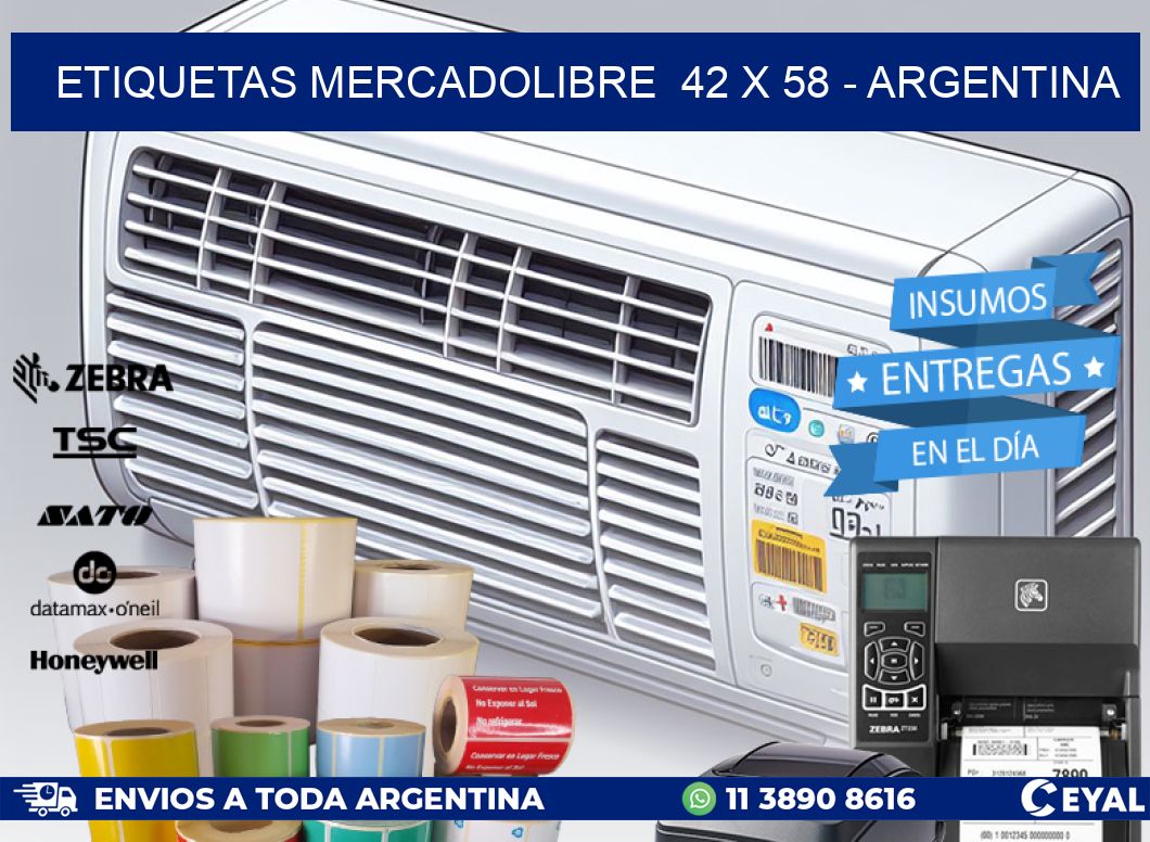 ETIQUETAS MERCADOLIBRE  42 x 58 - ARGENTINA