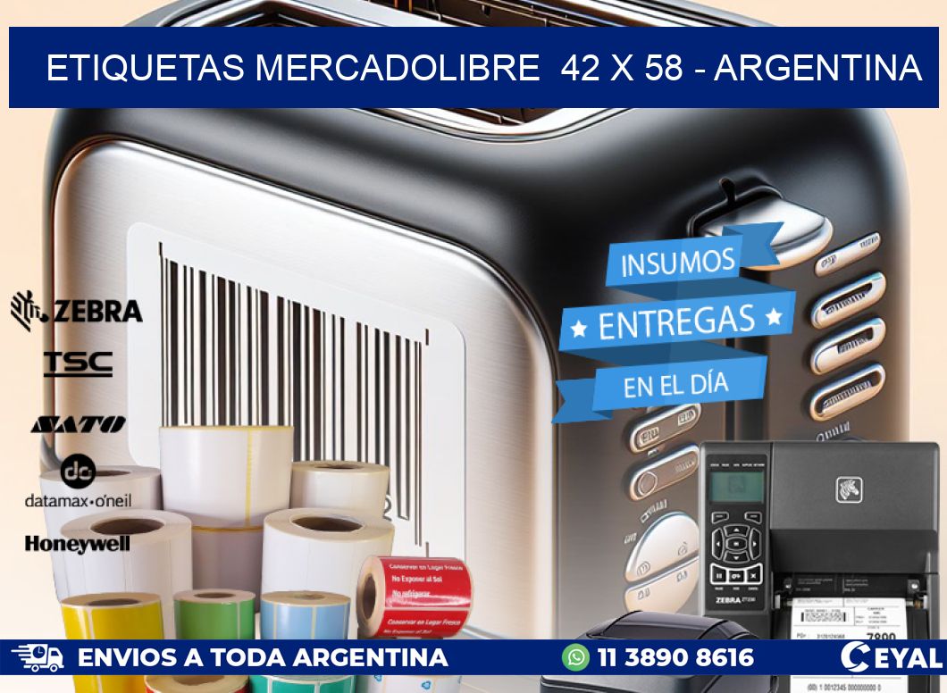 ETIQUETAS MERCADOLIBRE  42 x 58 - ARGENTINA