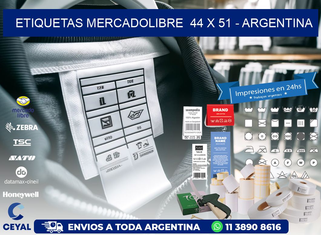 ETIQUETAS MERCADOLIBRE  44 x 51 - ARGENTINA