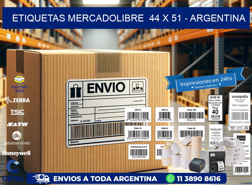 ETIQUETAS MERCADOLIBRE  44 x 51 – ARGENTINA