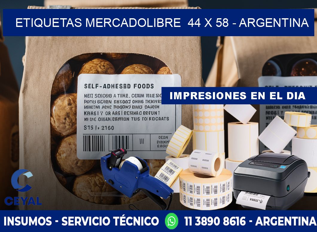 ETIQUETAS MERCADOLIBRE  44 x 58 - ARGENTINA