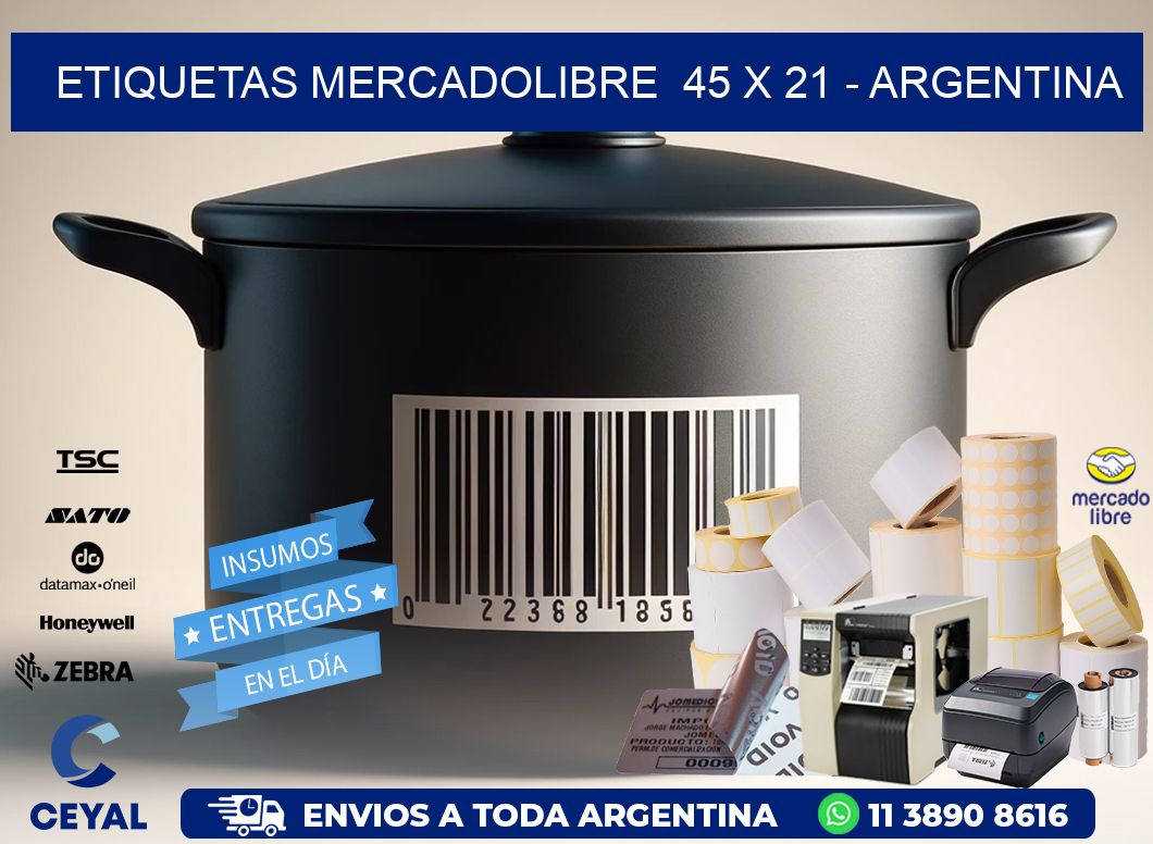 ETIQUETAS MERCADOLIBRE  45 x 21 - ARGENTINA