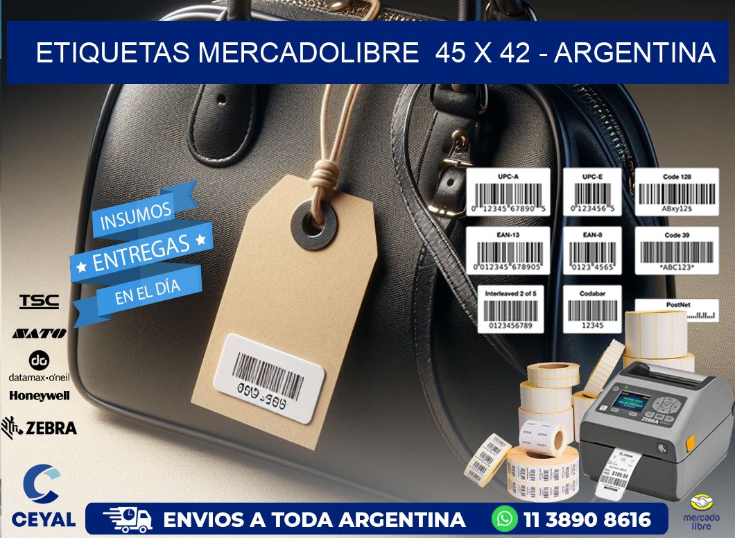 ETIQUETAS MERCADOLIBRE  45 x 42 - ARGENTINA