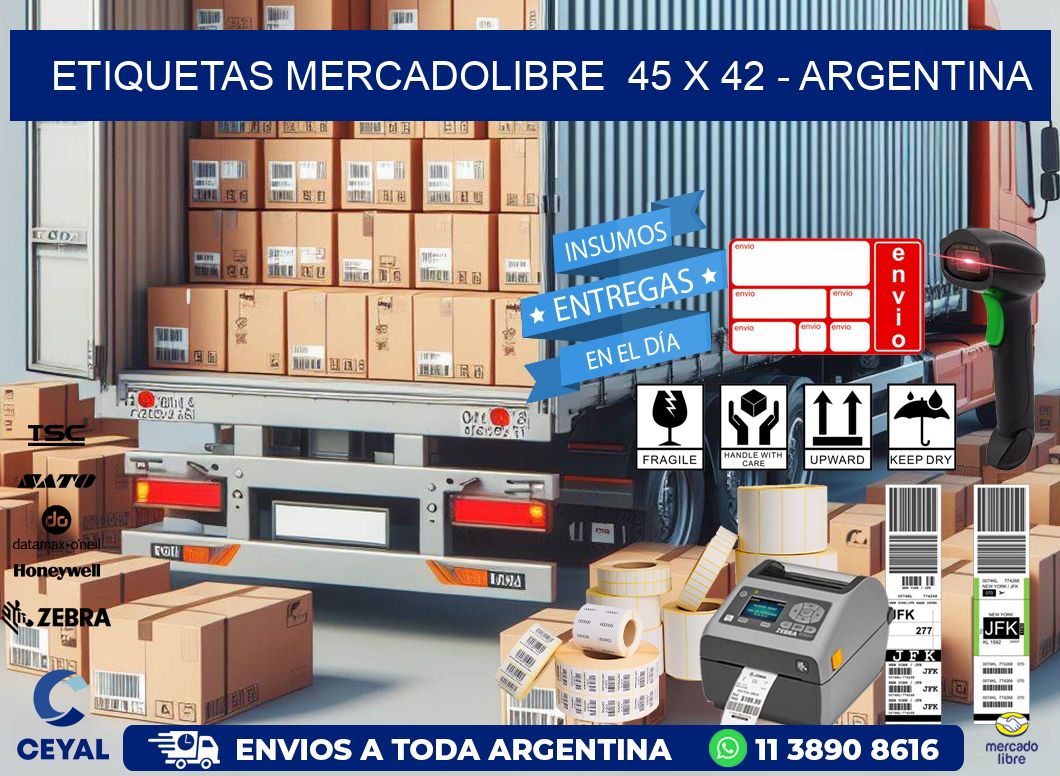 ETIQUETAS MERCADOLIBRE  45 x 42 - ARGENTINA