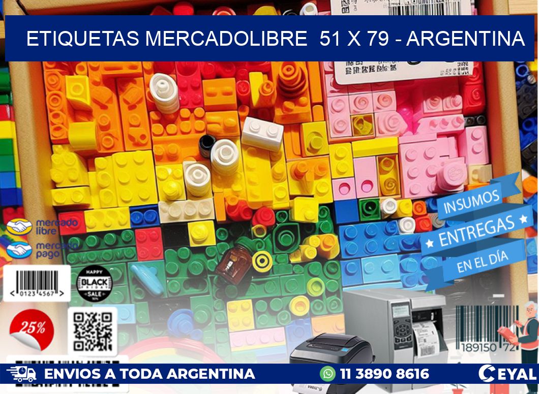 ETIQUETAS MERCADOLIBRE  51 x 79 - ARGENTINA