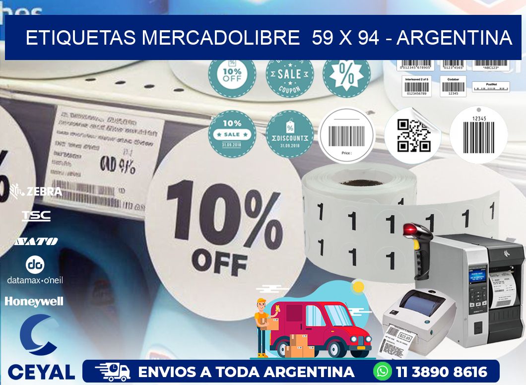 ETIQUETAS MERCADOLIBRE  59 x 94 - ARGENTINA