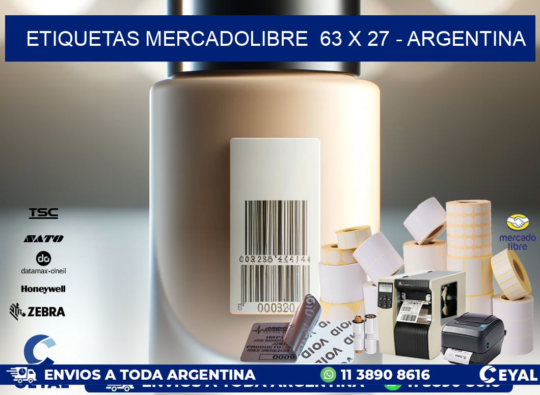 ETIQUETAS MERCADOLIBRE  63 x 27 – ARGENTINA