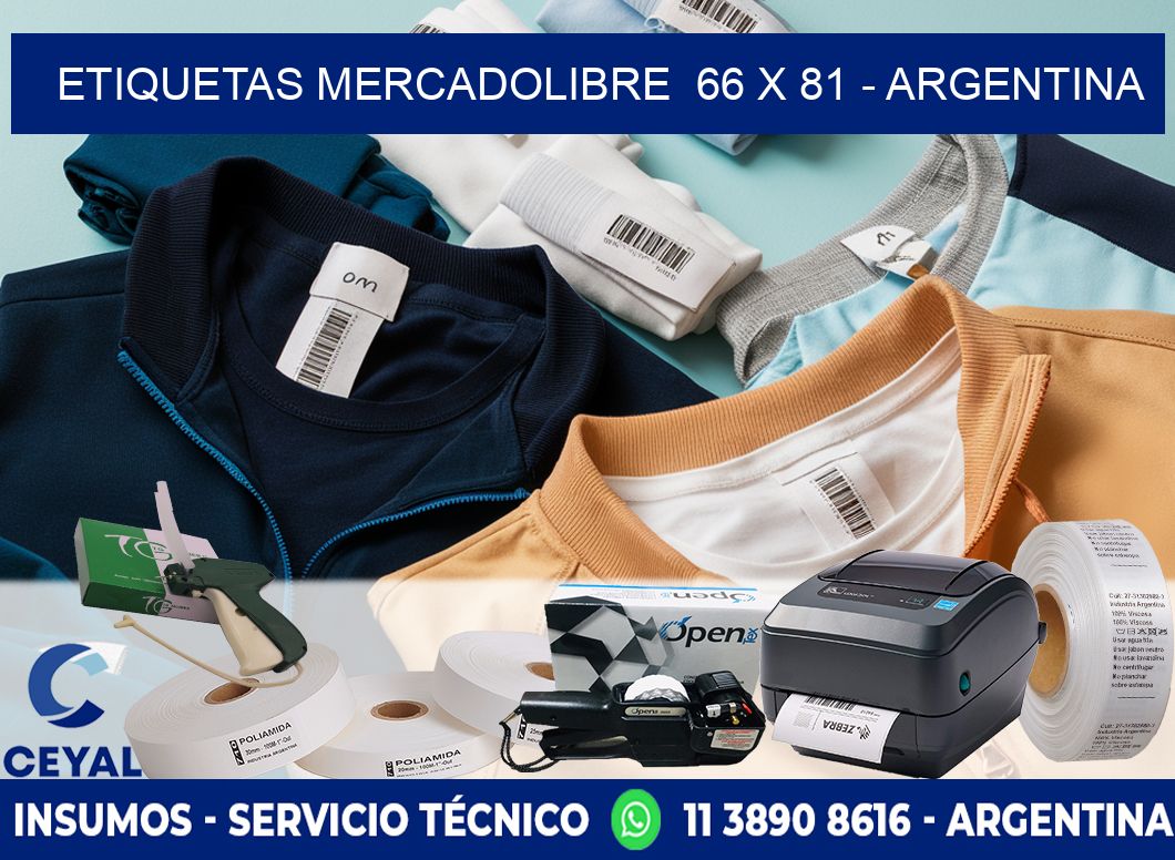 ETIQUETAS MERCADOLIBRE  66 x 81 - ARGENTINA