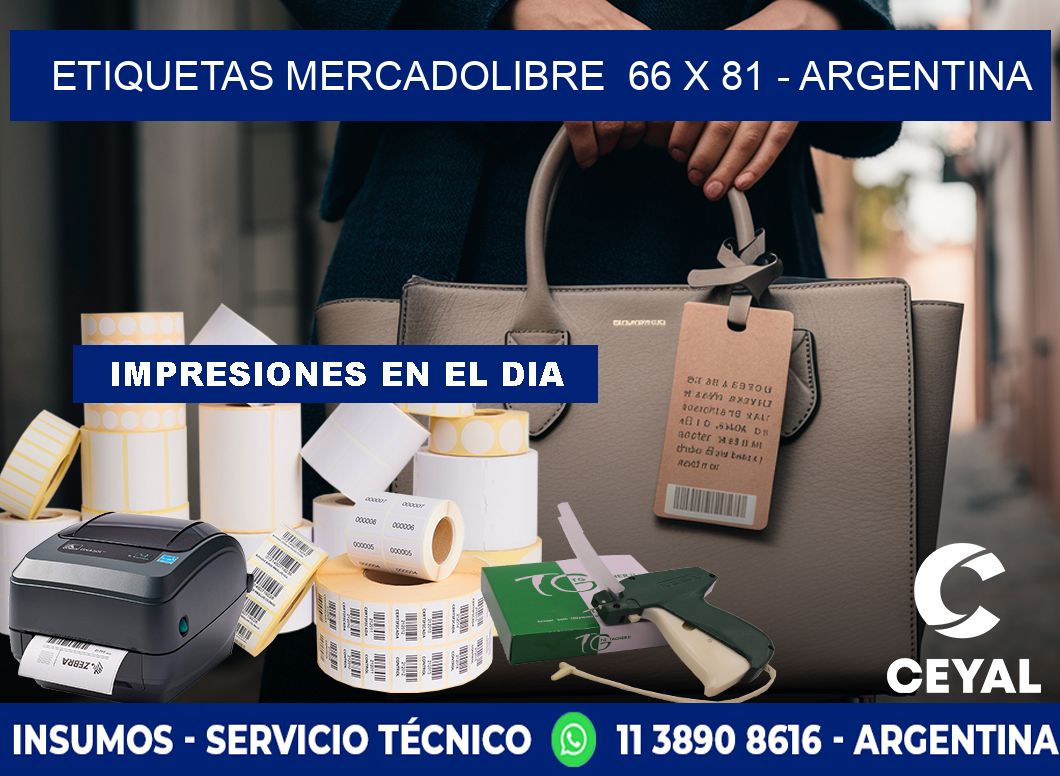 ETIQUETAS MERCADOLIBRE  66 x 81 - ARGENTINA