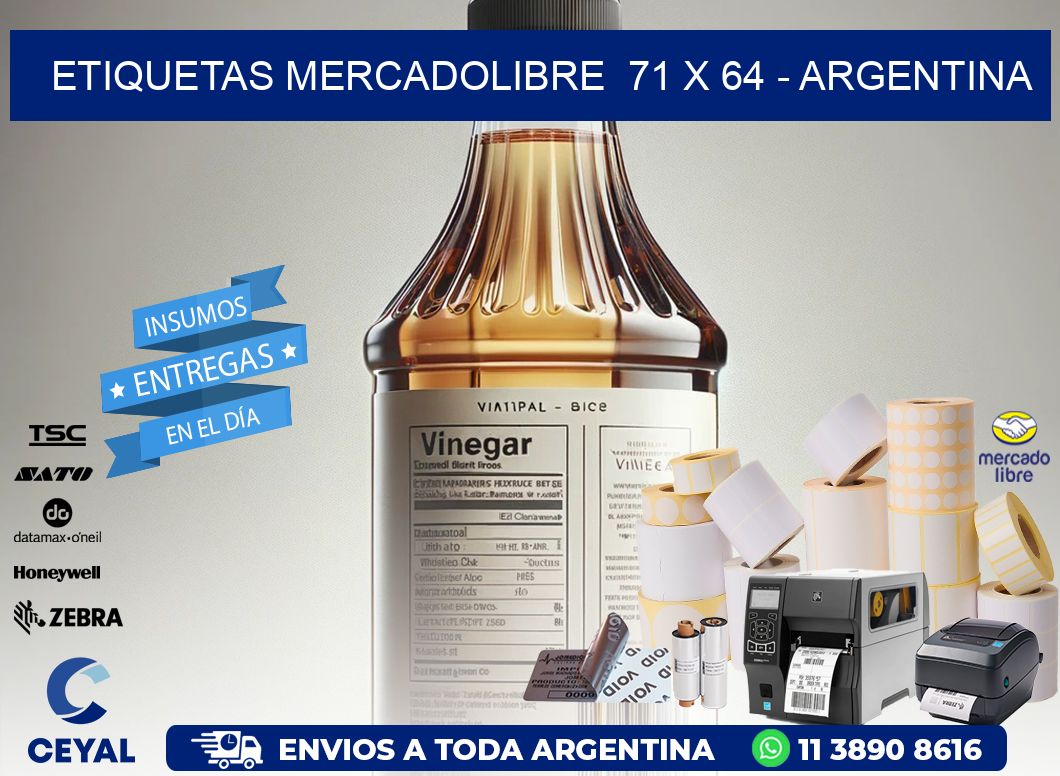 ETIQUETAS MERCADOLIBRE  71 x 64 - ARGENTINA