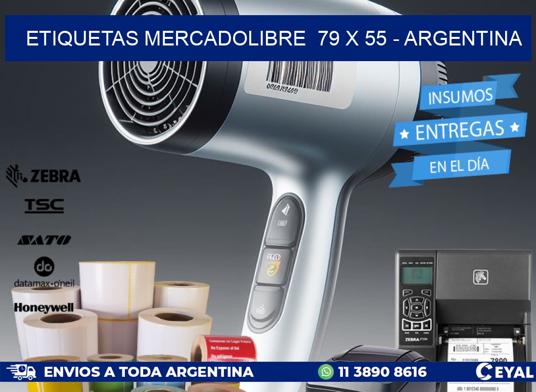 ETIQUETAS MERCADOLIBRE  79 x 55 - ARGENTINA