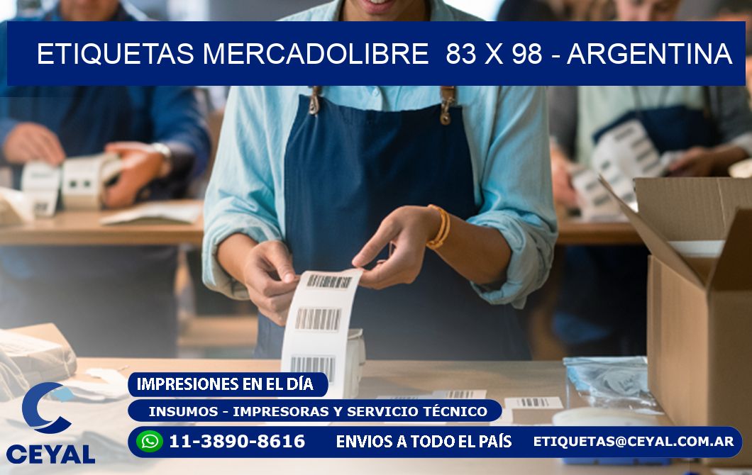 ETIQUETAS MERCADOLIBRE  83 x 98 - ARGENTINA