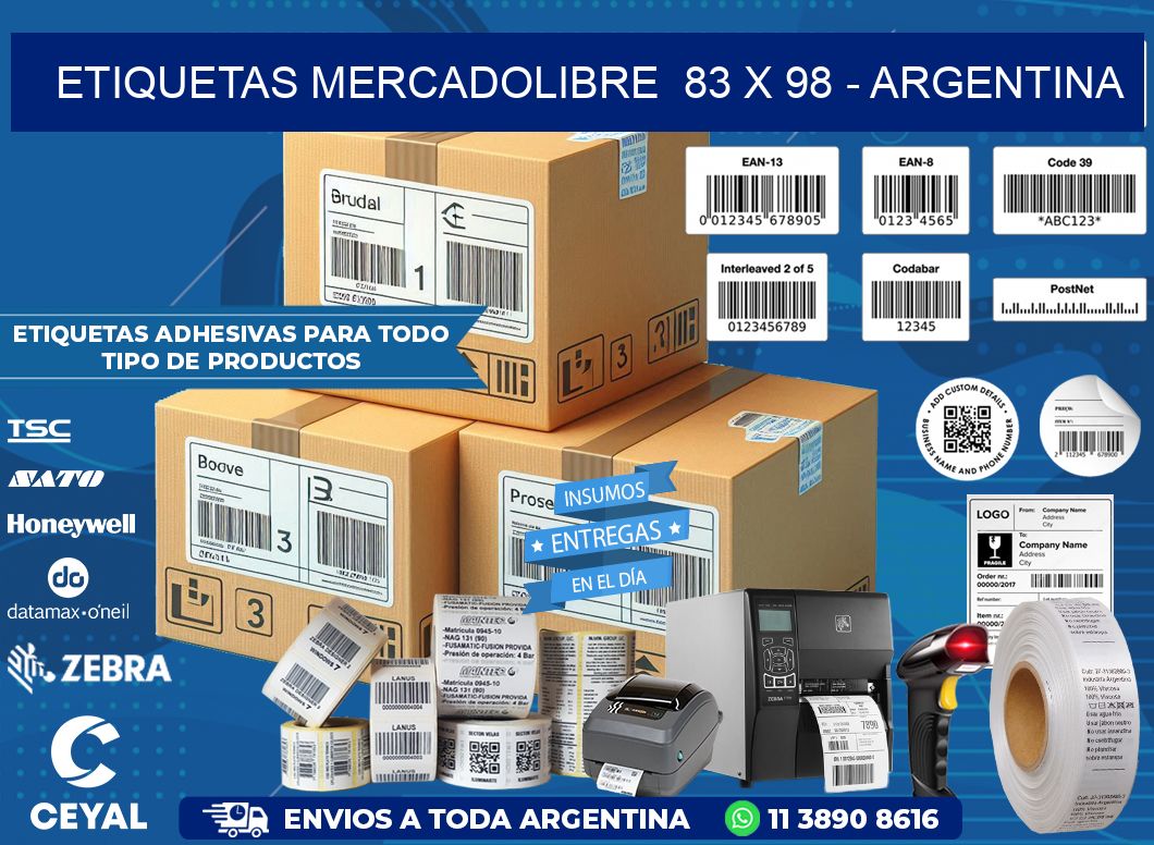 ETIQUETAS MERCADOLIBRE  83 x 98 - ARGENTINA