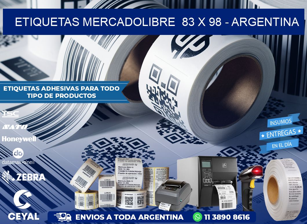 ETIQUETAS MERCADOLIBRE  83 x 98 – ARGENTINA