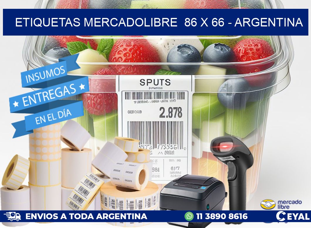 ETIQUETAS MERCADOLIBRE  86 x 66 - ARGENTINA