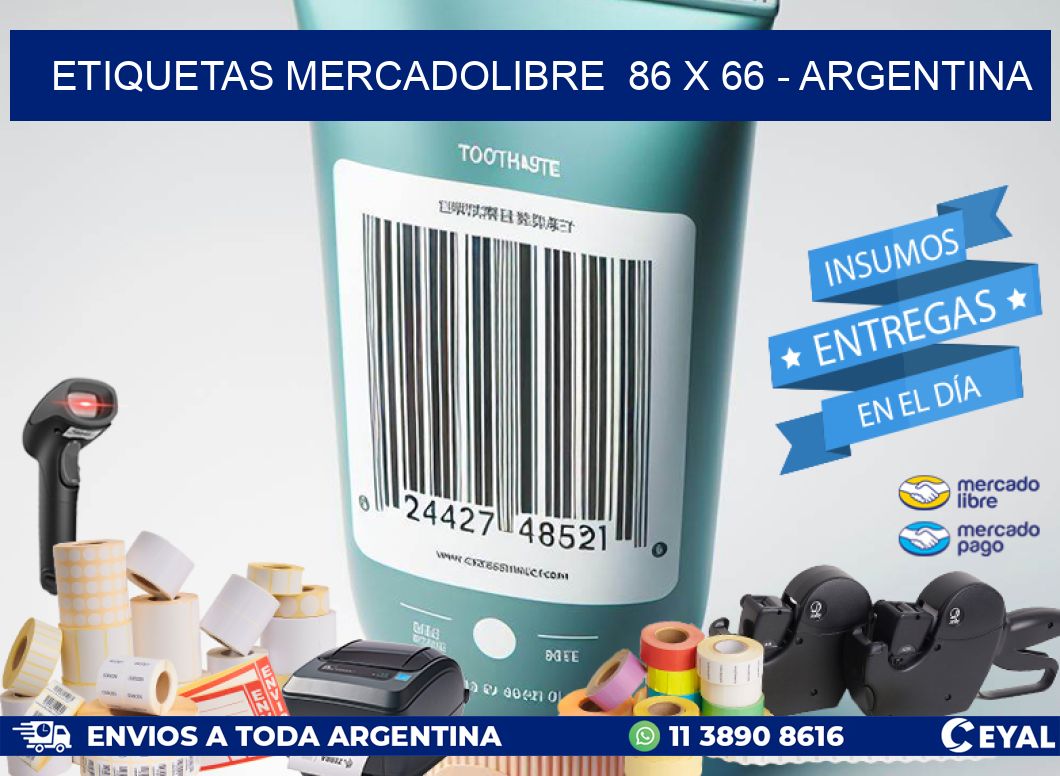 ETIQUETAS MERCADOLIBRE  86 x 66 - ARGENTINA