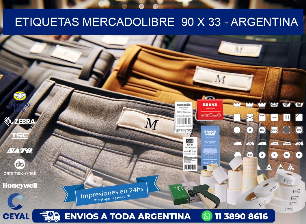 ETIQUETAS MERCADOLIBRE  90 x 33 - ARGENTINA