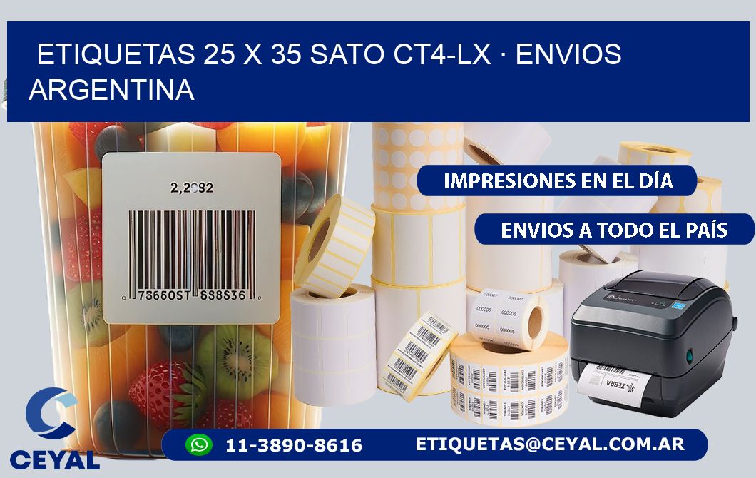 ETIQUETAS 25 x 35 SATO CT4-LX · ENVIOS ARGENTINA