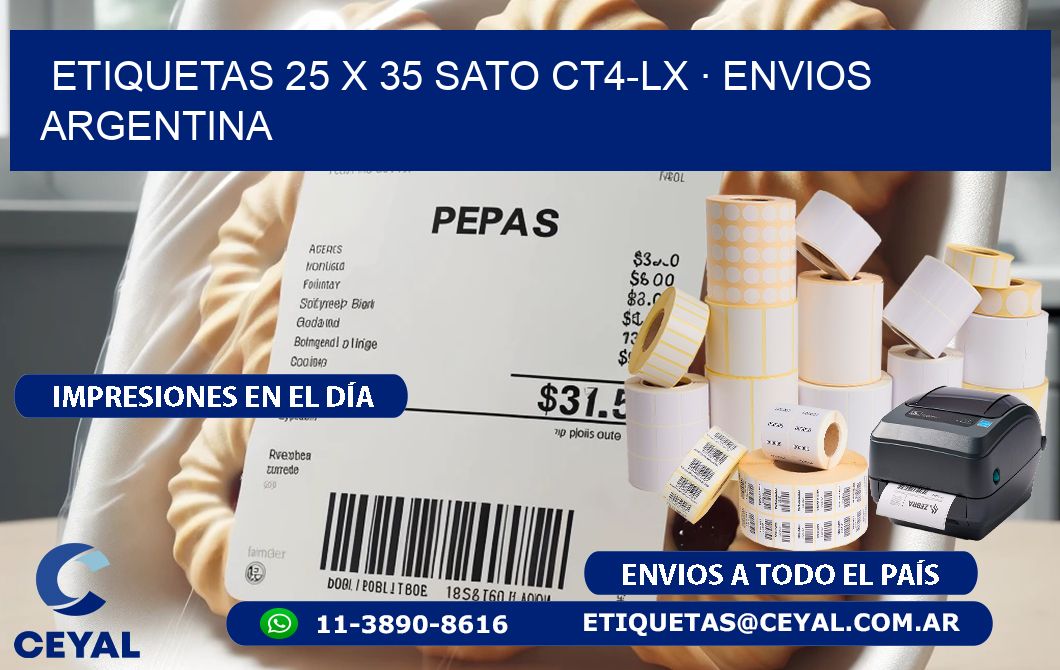 ETIQUETAS 25 x 35 SATO CT4-LX · ENVIOS ARGENTINA