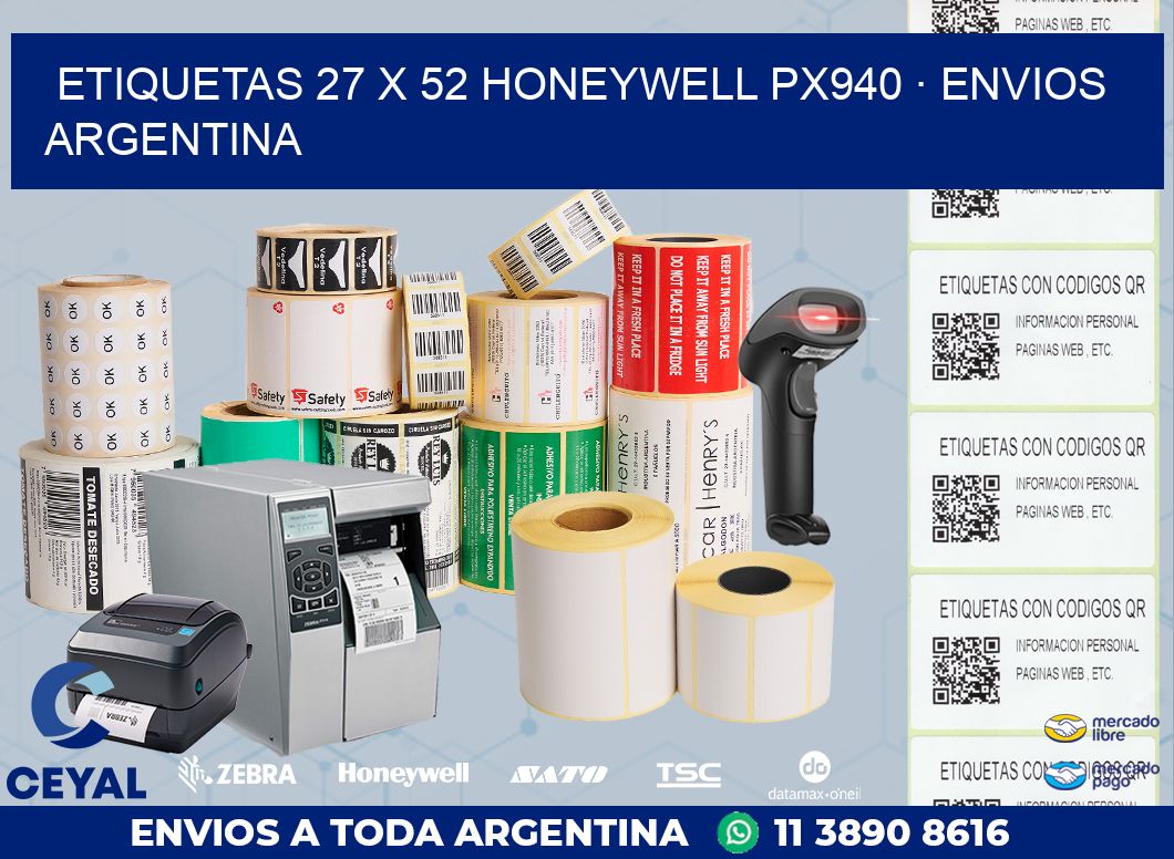 ETIQUETAS 27 x 52 HONEYWELL PX940 · ENVIOS ARGENTINA