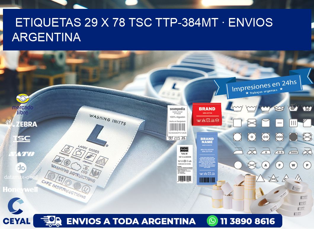 ETIQUETAS 29 x 78 TSC TTP-384MT · ENVIOS ARGENTINA