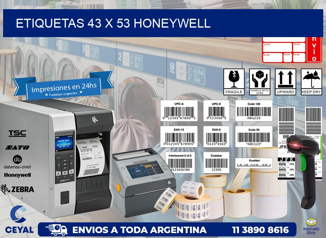 ETIQUETAS 43 x 53 HONEYWELL