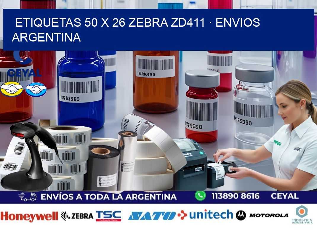 ETIQUETAS 50 x 26 ZEBRA ZD411 · ENVIOS ARGENTINA