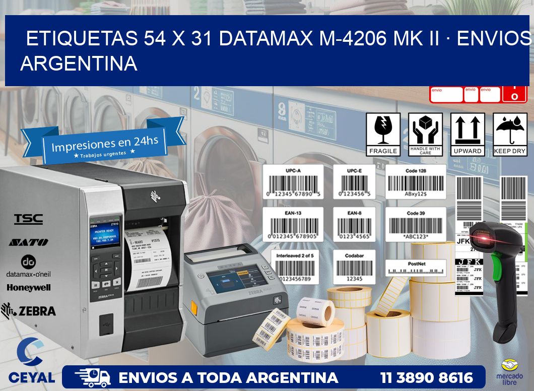 ETIQUETAS 54 x 31 DATAMAX M-4206 MK II · ENVIOS ARGENTINA